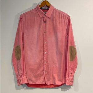 Scotch & Soda Pink Button Down Shirt with Brown Elbow Patches
